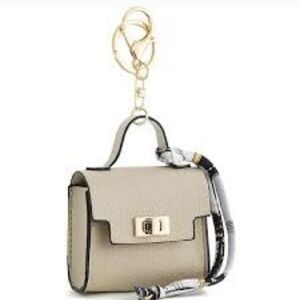 Stylish Beige Mini Handbag Keychain